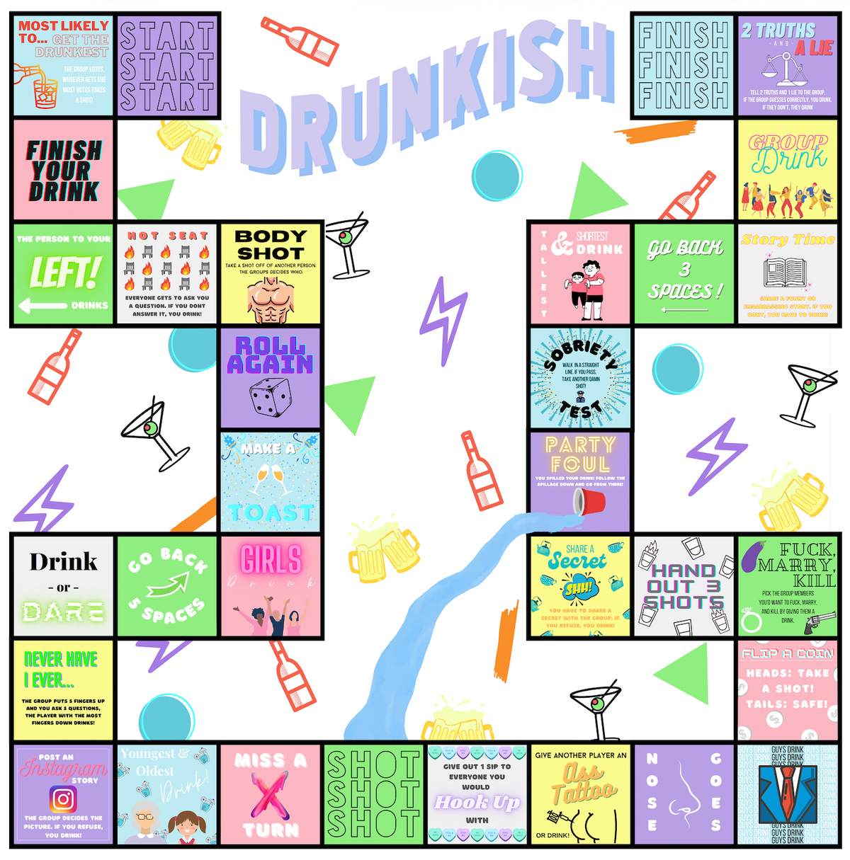 DRUNKISH Board Game